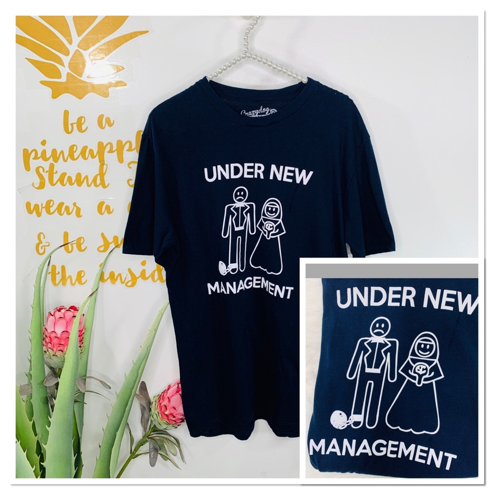 Under New Management Unisex Tee Shirt Wedding Tee Groom Tee Shirt Medium - Picture 1 of 5